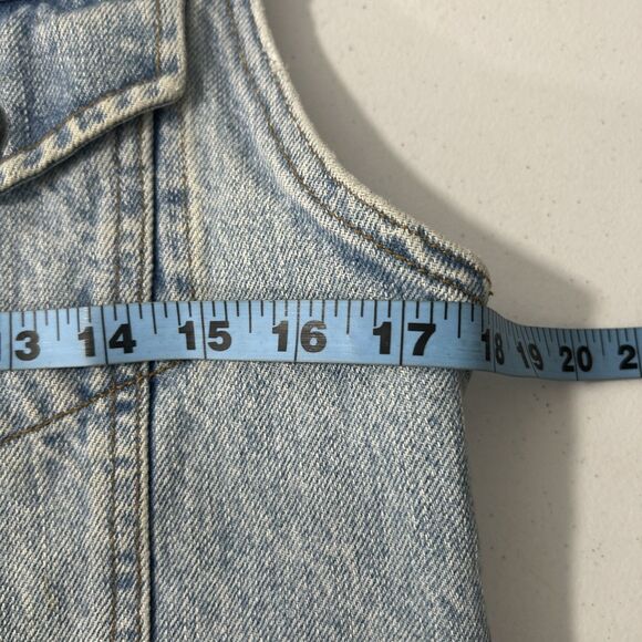 Vtg Limited Jeans Denim Vest Womens Small Velvet Collar Y2K 90s - Picture 7 of 8